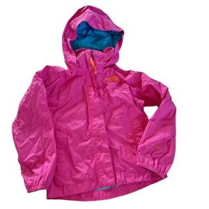 North Face Hyvent Girls Pink Hooded Rain Jacket Size 5